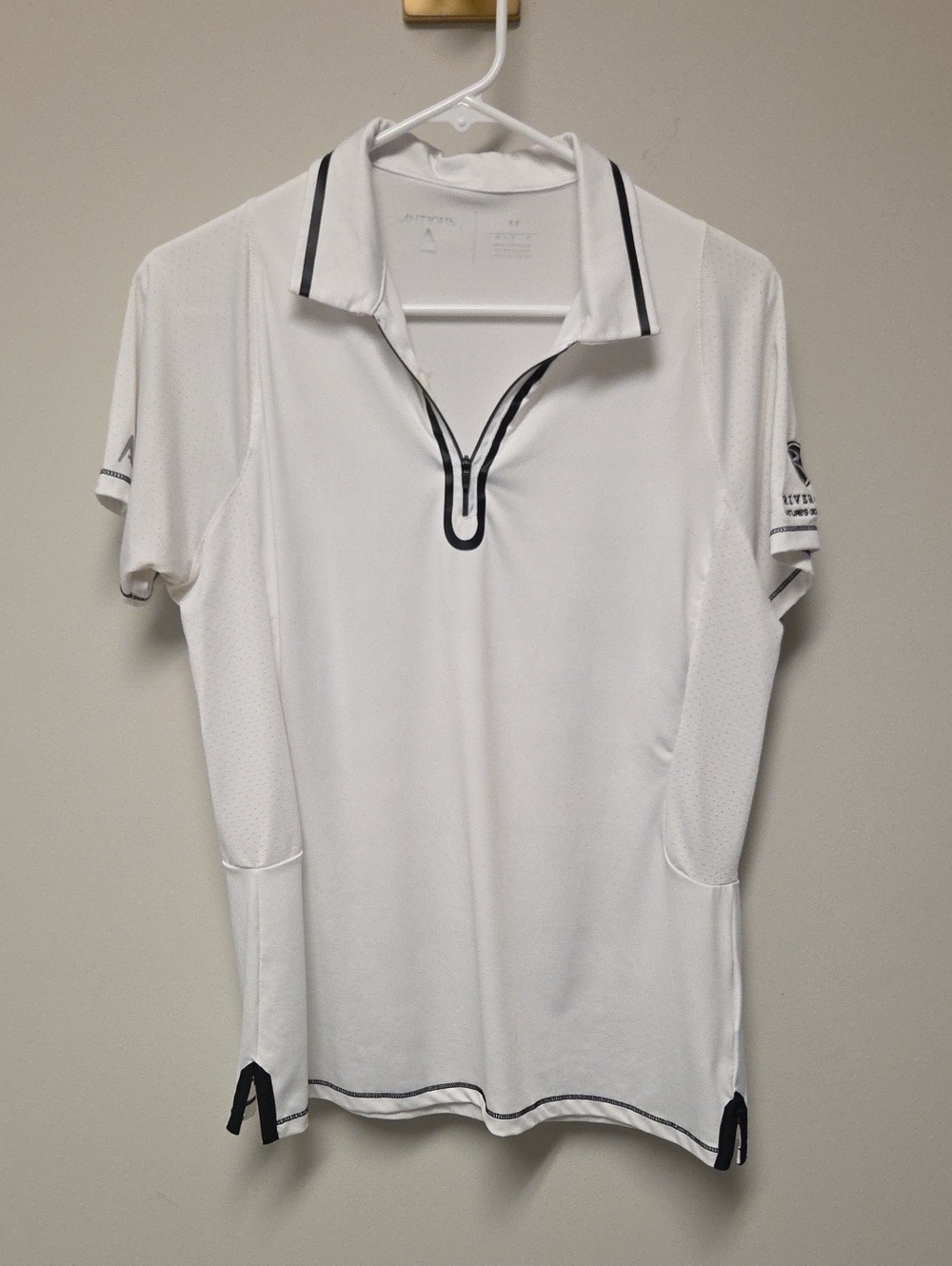 Antigua Women's Golf Polo, White, Medium, River Glen Golf Course